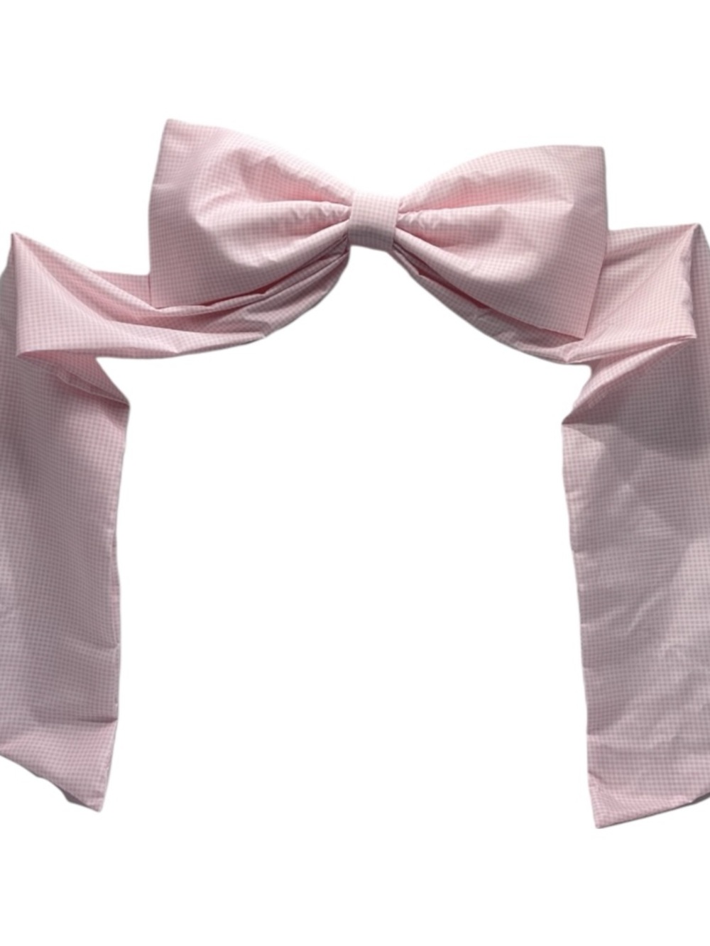 Oversized Pink Gingham Bow Coquette Nursery Room Decor 48”